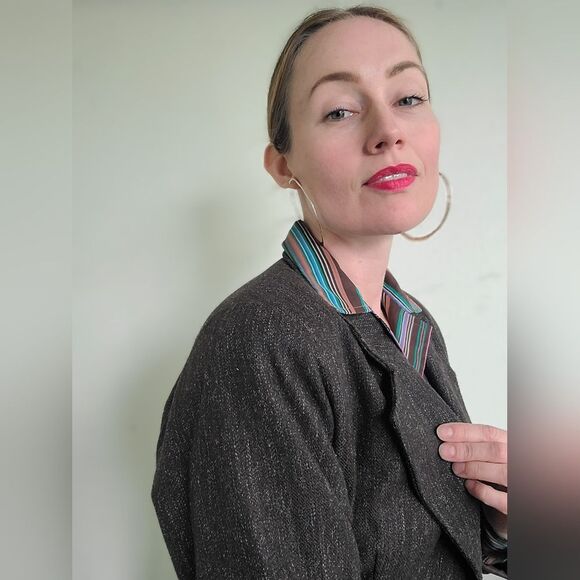 The Social Studies Teacher Vintage 80s Wool Cropped Blazer M - Picture 3 of 11